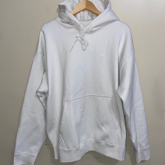 Nike NRG Solo Swoosh Fleece Hoodie Phantom White Heavyweight Men CV0552-030 - Picture 1 of 10